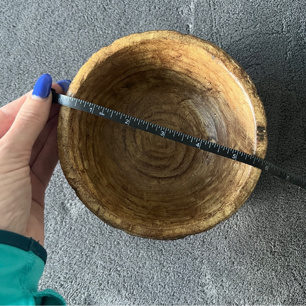 🔥Handcrafted Wooden Pedestal Bowl - Picture 5 of 6